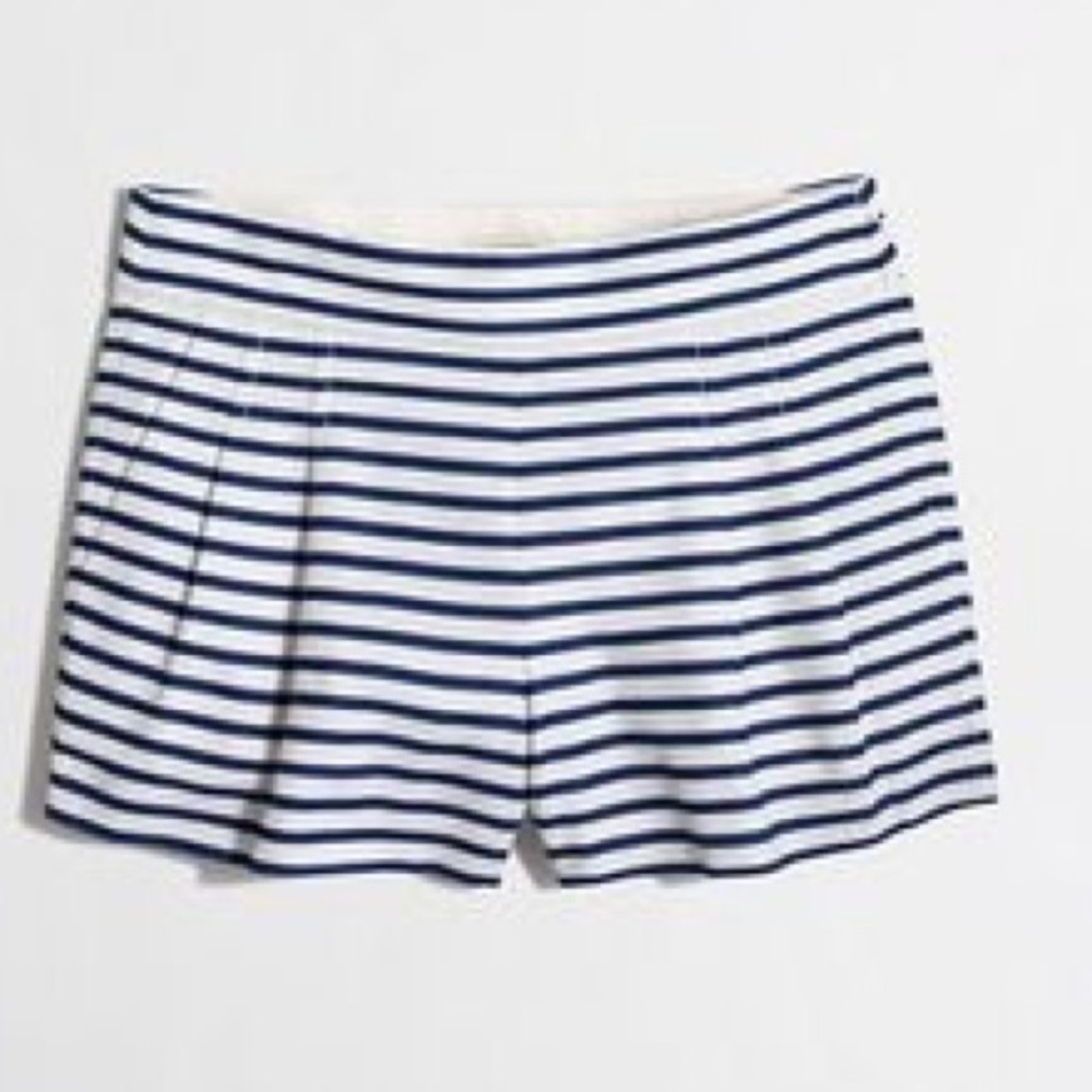 J. Crew Factory Navy and White Striped Women’s Shorts